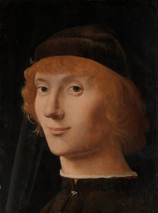 पोर्ट्रेट ऑफ़ ए यंग मैन, ca. 1470। द्वारा एंटोनेलो दा मेसिना