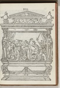 मंच के साथ दूसरा सुसज्जित मचान: राजकुमार युद्ध और कलह को दूर भगाता है, 1577