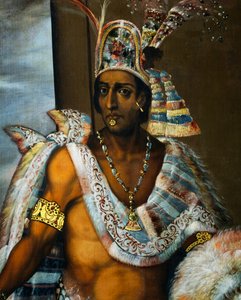 मोंटेज़ुमा II टेक्नोचिट्लान का पोर्ट्रेट (लगभग 1466-1520), एज़्टेक का अंतिम राजा द्वारा एंटोनियो रॉड्रिग्ज