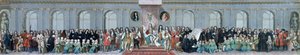 जेम्स II (1633-1701) मसीह के अस्पताल के गणितीय विद्वानों को प्राप्त करना द्वारा एंटोनियो वेरियो