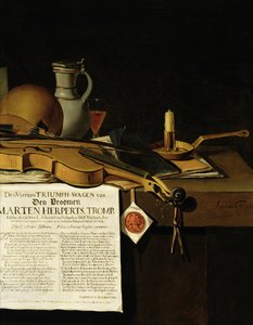 वैनिटास अभी भी एडमिरल मार्टन हेरपर्टज़ोवोन ट्रॉमप, 1655 को श्रद्धांजलि देते हैं
