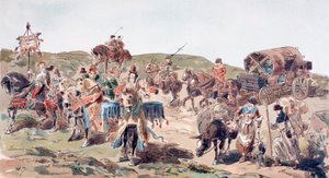 15 वीं शताब्दी, 1886 में एस्कॉर्ट के साथ एक वैगन यात्रा द्वारा आर्मंड जीन हेन्स