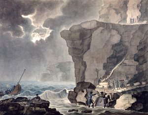 1771-1847, बिविल की चट्टान पर कैडौडल अफेयर में षड्यंत्रकारियों की लैंडिंग द्वारा आर्मंड जूल्स मैरी हेराक्लियस डी पोलिग्नासी