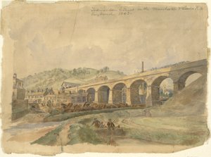 मैनचेस्टर और लीड्स रेलवे पर टोडमॉर्डेन वायाडक्ट, इंग्लैंड 1843 द्वारा आर्थर फिट्ज़विलियम टैट
