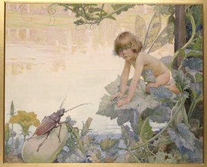 द फेयरी एंड बीटल, 1922 (wc on paper)