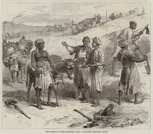 स्वेज मैरीटाइम कैनाल का इस्तमुस, पृथ्वी को हटाने वाले मजदूर द्वारा आर्थर हॉपकिंस