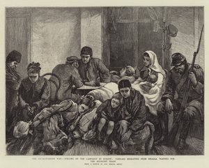 रुसो-तुर्की युद्ध, यूरोप में अभियान का उद्घाटन, इब्राइला से पलायन करने वाले परिवार, मिडनाइट ट्रेन की प्रतीक्षा द्वारा आर्थर हॉपकिंस