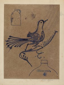 स्टोनवेयर जग, सी। 1937. द्वारा आर्थर मैथ्यूज
