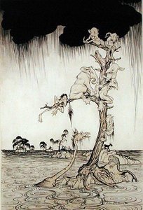 बाढ़ (कागज पर कलम, स्याही और जल रंग) द्वारा आर्थर रैकहम
