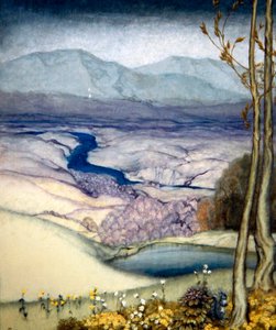 लैंडस्केप, c.1920 (wc कागज पर) द्वारा आर्थर रैकहम