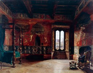 इंटीरियर, आर्टुरो फेरारी (1861-1932), कैनवास पर तेल द्वारा आर्टुरो फेरारी