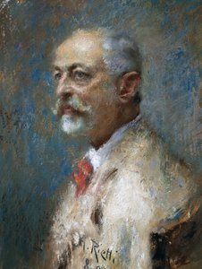 कैनवास पर तेल, आर्टुरो रीती (1863-1943) द्वारा इतालवी मूर्तिकार ग्यूसेप सार्टोरियो (1844-1922) का चित्र। इटली, 20 वीं शताब्दी।
