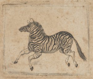ज़ेबरा दिखाते हुए बैंकनोट विग्नेट, सीए। 1824-37। द्वारा आशेर ब्राउन डूरंड।