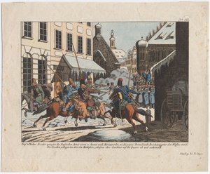 पांच Cossacks ने Marienwerder में प्रवेश किया द्वारा अगस्त फ्रेडरिक एंड्रियास कैंप
