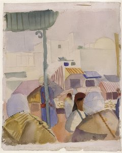 ट्यूनिस में बाजार (II)। 1914 द्वारा अगस्त मैके