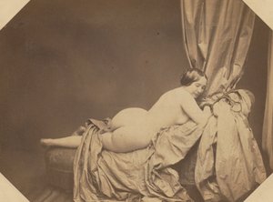 अकादमिक नग्न, एक सोफे पर झुकना, सी। 1855।