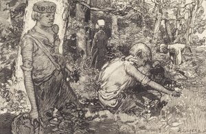 मई-लिली ला क्यूइलेट डु मुगेट, 1908 की सभा। द्वारा अगस्टे लेपेरे