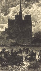 1897 में नोट्रे-डेम के पीछे नोट्रे-डेम ल'अब्रेवोइर के पीछे वाटरिंग-प्लेस। द्वारा अगस्टे लेपेरे