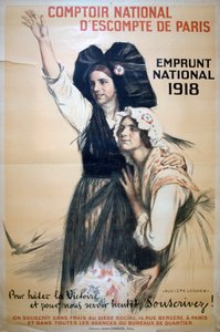 Comptoir National d'Escompte de Paris', फ्रेंच विश्व युद्ध I पोस्टर, 1918 द्वारा अगस्टे लेरौक्स