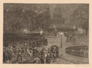 विश्व की लकड़ी: लैटिन क्वार्टर की परेशानियां, 1882। द्वारा अगस्टे लुई लेपेयर