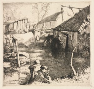 मछुआरे क्वार्टर सेंट-जीन-डे-मोंट्स, 1915। द्वारा अगस्टे लुई लेपेयर