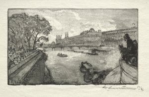 पोंट न्युफ, 1890 से देखा गया लौवर। द्वारा अगस्टे लुई लेपेयर