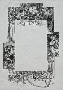 पेरिस पंचांग, 1897: सजावटी सीमा, ग्रीष्म, 1897। द्वारा अगस्टे लुई लेपेयर