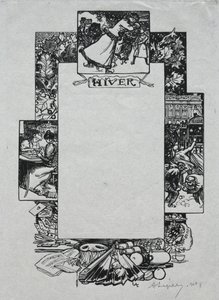 पेरिस पंचांग, 1897: सजावटी सीमा, शीतकालीन, 1897। द्वारा अगस्टे लुई लेपेयर