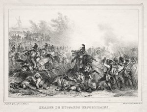 1833 के लिए एल्बम: रिपब्लिकन हुसर्स का प्रभार, 1832। द्वारा अगस्टे रैफेट