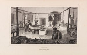 तातार स्नानागार, विश्राम कक्ष। अनातोले डे डेमिडॉफ, 1837 द्वारा वॉयज डान्स ला रूसी से। द्वारा अगस्टे रैफेट