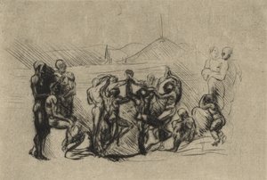 गोल, c.1883 (ड्राईपॉइंट) द्वारा अगस्टे रोडिन