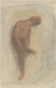 बायां पैर पकड़े नग्न महिला आकृति, 1900-1912। द्वारा अगस्टे रोडिन