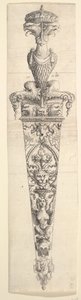 डिजाइन फॉर ए डैगर एंड शीथ, 1543। द्वारा ऑगस्टिन हिर्शचोगेल