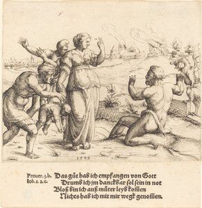 अय्यूब अपने दुर्भाग्य के बारे में सीखता है, 1549। द्वारा ऑगस्टिन हिर्शचोगेल