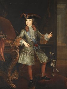 राजा लुई XV (1710-1774) का बाल चित्र - ऑगस्टिन-ओडार्ट जस्टिनैट (-1743)। कैनवास पर तैलचित्र द्वारा ऑगस्टिन औडार्ट जस्टिनाटी
