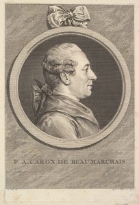 पीए कारोन डी ब्यूमरैचिस का पोर्ट्रेट, 1773। द्वारा ऑगस्टिन डी सेंट औबिन