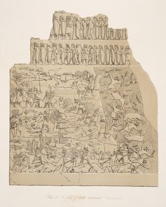 नीनवे के स्मारकों, पब से लड़ाई का एक क्षेत्र (कौयुनजिक)। 1849 द्वारा ऑस्टेन हेनरी लेयर्ड