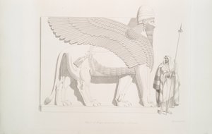 निम्रॉड [कैलह], 1849 से एक पंखों वाला मानव-प्रधान शेर