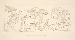 नाइनवेह के स्मारकों, पब से घोड़े पर असीरियन योद्धा 1849 द्वारा ऑस्टेन हेनरी लेयर्ड
