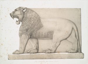 निम्रॉड [कैलह], 1853 में ग्रेट एंट्रेंस से कोलोसल शेर