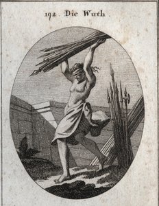रोष का रूपक। आंखों पर पट्टी बांधकर, वह गोर, नरसंहार और लड़ाई में अपनी जीत को चिह्नित करने के लिए विभिन्न प्रकार के हथियारों की एक किरण फेंकती है। ज़ीको के लिए सचित्र जुनून और रूपक के दायरे से "" आइकनोलॉजी या विचारों में उत्कीर्णन द्वारा ऑस्ट्रियाई स्कूल