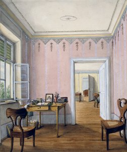 Biedermeier शैली इंटीरियर, लगभग 1840, पानी के रंग का, ऑस्ट्रिया द्वारा ऑस्ट्रियाई स्कूल
