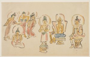 (असाकुसा कन्नन मंदिर कैरिकेचर ए), सी। 1900 द्वारा अवशिमा कंगस्तु