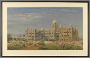ग्रेट इंडियन पेनिनसुला रेलवे टर्मिनस और प्रशासनिक कार्यालय, बॉम्बे, जिसे बाद में विक्टोरिया रेलवे टर्मिनस कहा गया द्वारा एक्सल हाइग