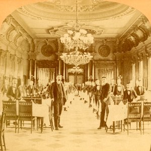 द ग्रेट डाइनिंग हॉल, विंडसर होटल, विश्व, मॉन्ट्रियल, कनाडा, 1894 में सबसे अच्छा कहा जाता है। द्वारा बीडब्ल्यू किलबर्न