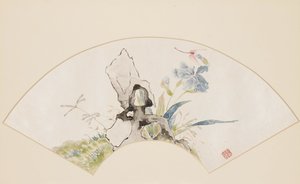 लिली, रॉक और ड्रैगनफ्लाई, 19वीं शताब्दी 1801-1900 द्वारा बाओरू लिउ
