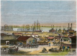 मिसिसिपी नदी, न्यू ऑरलियन्स, लुइसियाना, यूएसए, c1880 द्वारा बरबं
