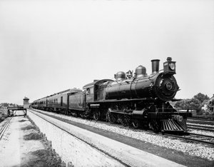 पेंसिल्वेनिया लिमिटेड ट्रेन, शिकागो, इलिनोइस, यूएसए, c.1908 (b/w फोटो) द्वारा बार्न्स और क्रॉस्बी