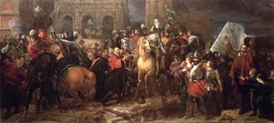 हेनरी IV का पेरिस में प्रवेश, 22 मार्च 1594 (1817 में चित्रित) द्वारा बैरन फ्रांस्वा पास्कल साइमन जेरार्ड