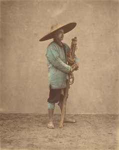 [चीनी आदमी टोपी पहने हुए], 1870 के दशक।